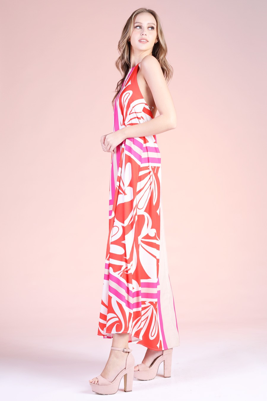 Sicilia Scarf Halter Maxi Dress