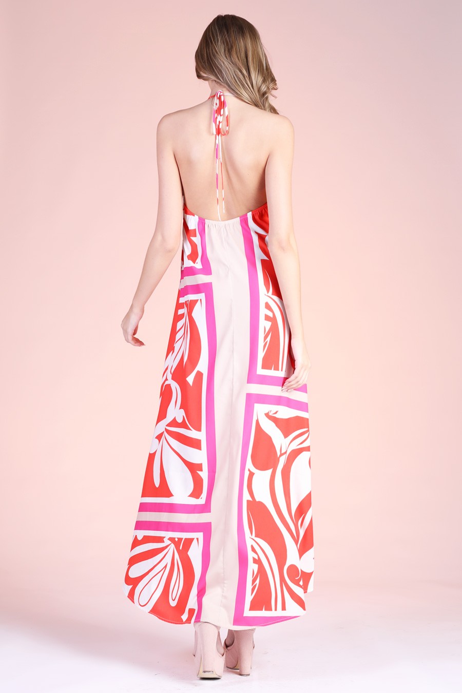 Sicilia Scarf Halter Maxi Dress