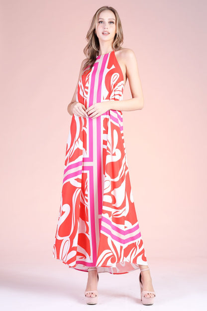 Sicilia Scarf Halter Maxi Dress