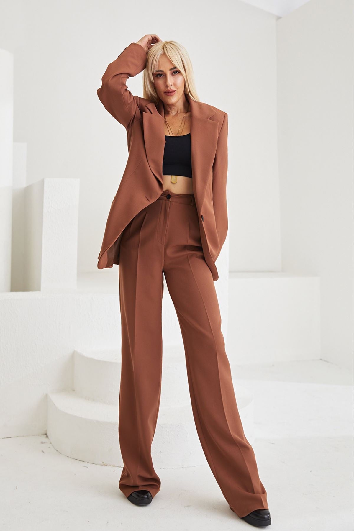 Brown Power Suit