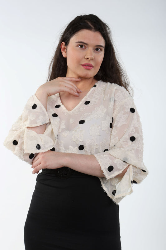 Vintage, Unique Blouse. Office Wear. Sheer blouse