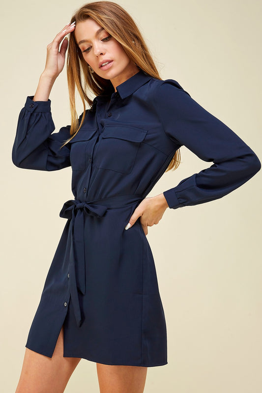 Belted Button Down Dress Luscious Behr