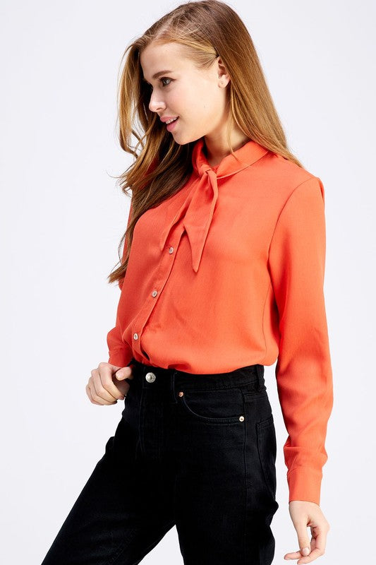 Lovely Bow Tie Neck Blouse