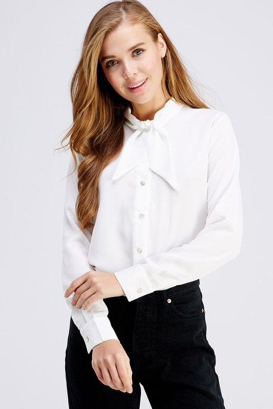 Lovely Bow Tie Neck Blouse